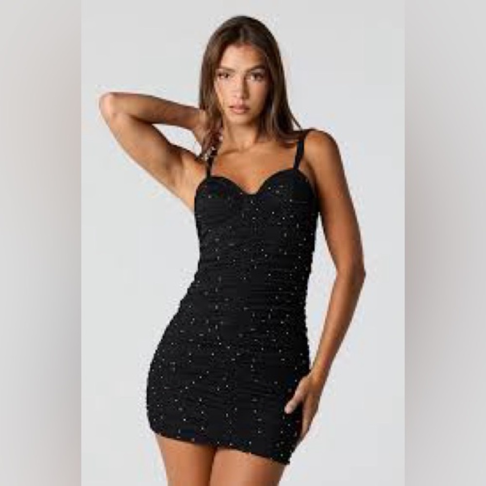 Elegant Black Women's sparkle mini Dress size large